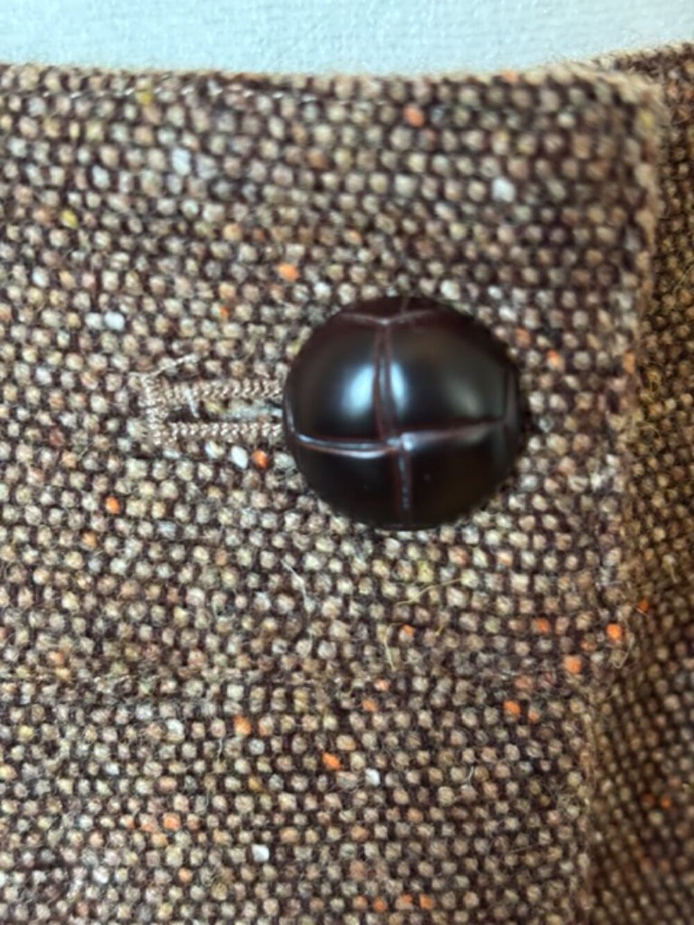NWT Loft Brown Tweed Wool Blend A-Line Button Front Mini Skirt Women's Size 12T - Picture 4 of 9